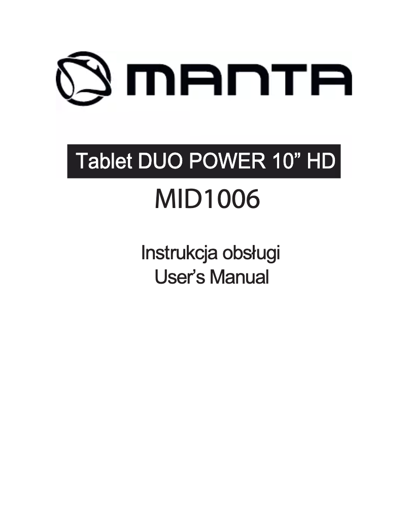Page 1 de la notice Manuel utilisateur Manta Duo Power MID1006