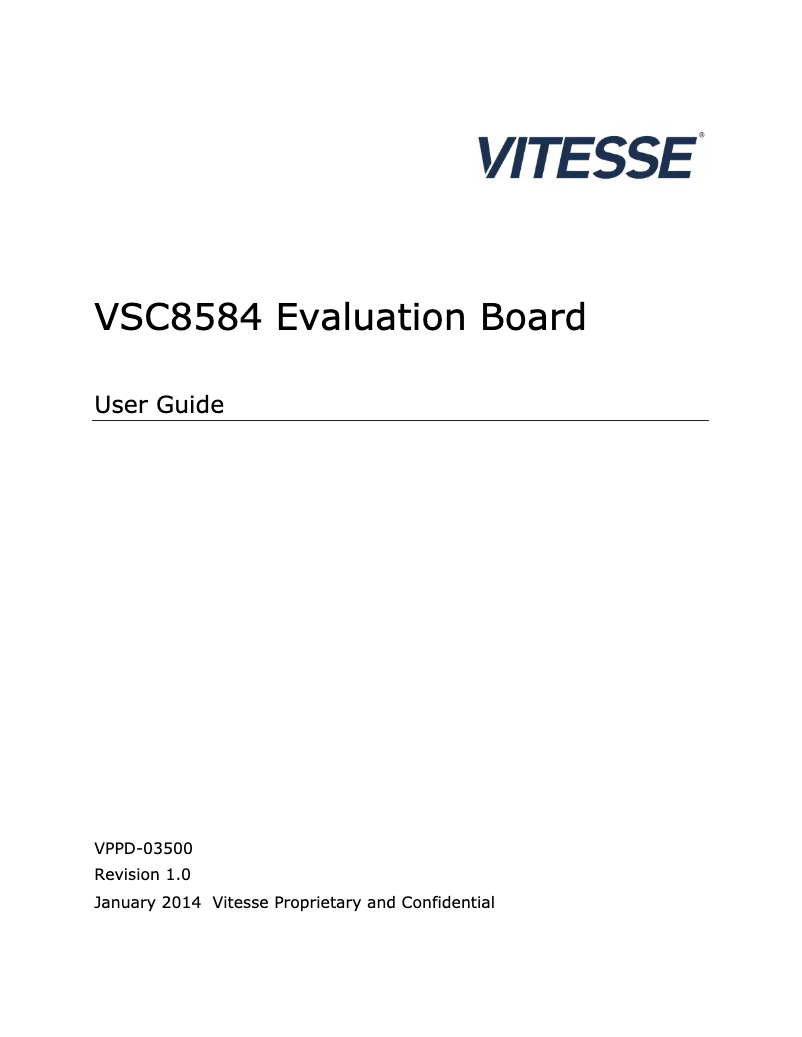 Page 1 de la notice Manuel utilisateur Microchip VSC8564