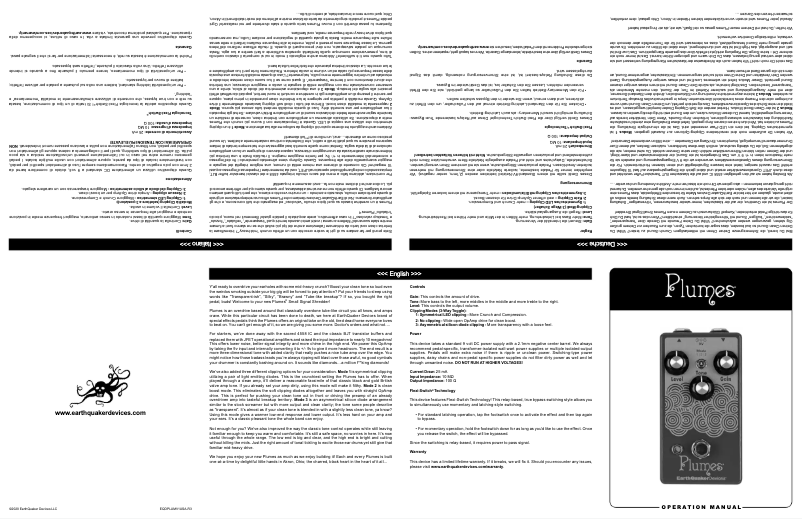 Image de la première page du manuel de l'appareil Plumes