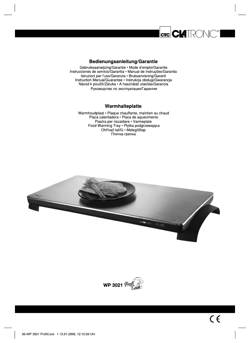 Página 1 del manual Manual de usuario Clatronic WP 3021