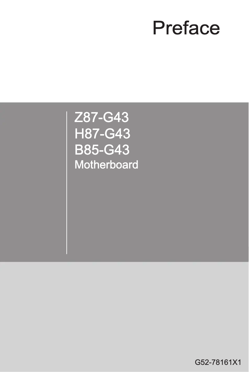 Page 1 de la notice Manuel utilisateur MSI B85-G43