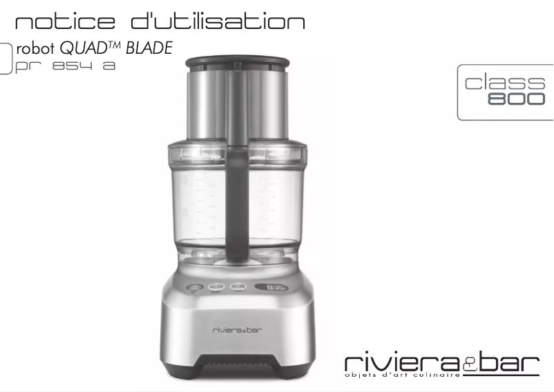 Page n°1 - Manuel utilisateur Riviera & Bar PR854A