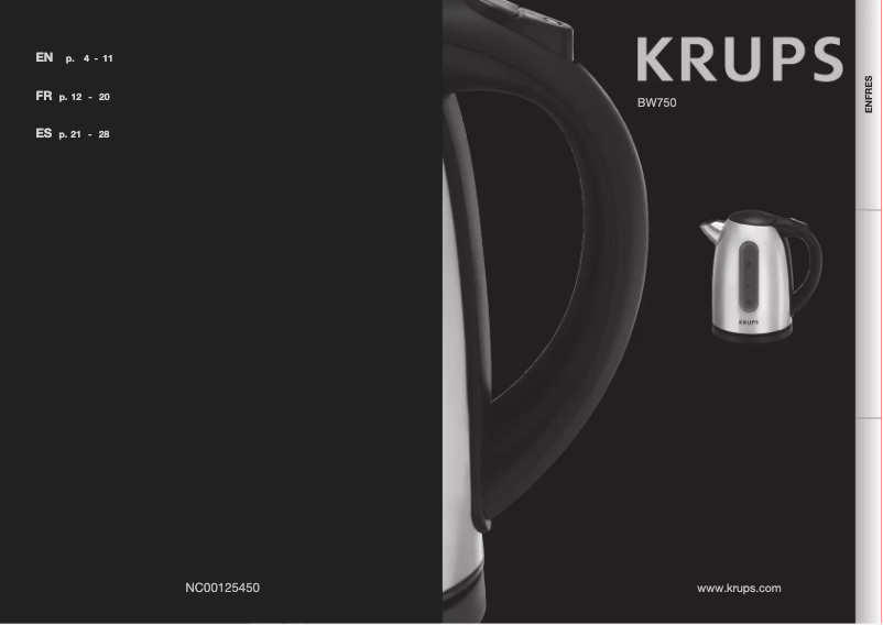 Page n°1 - Manuel utilisateur Krups BW750