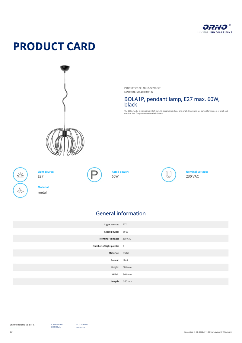 Image de la première page du manuel de l'appareil AD-LD-6221BE27