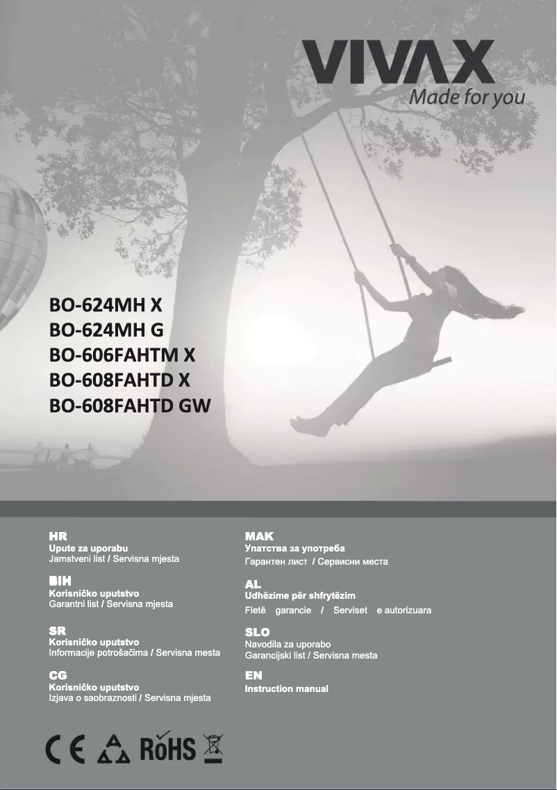 Page 1 de la notice Manuel utilisateur Vivax BO-624MH Mr