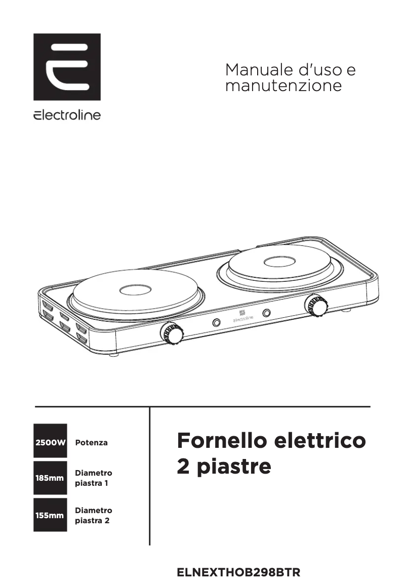 Page 1 de la notice Manuel utilisateur Electroline ELNEXTHOB298BTR