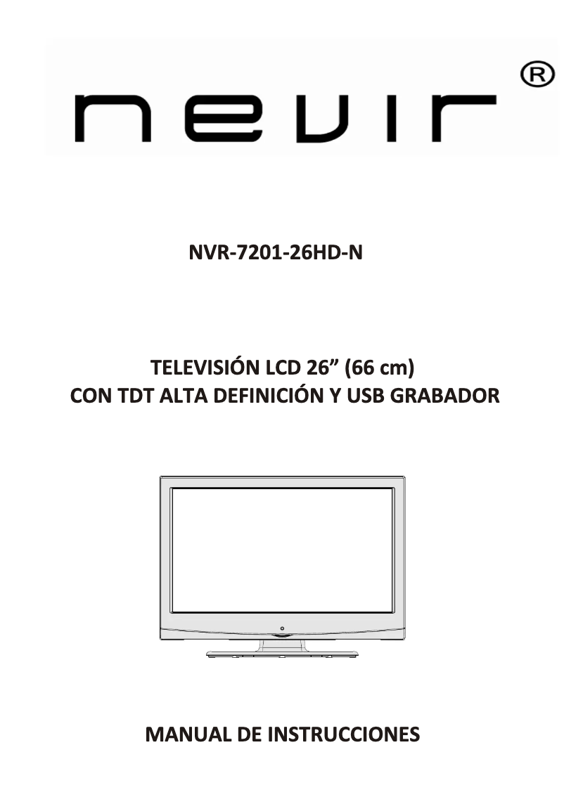 Page n°1 - Manuel utilisateur Nevir NVR-7201-26HD-N