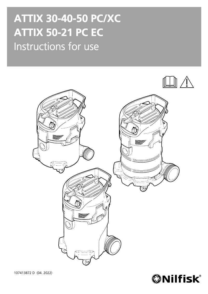 Page 1 de la notice Manuel utilisateur Nilfisk ATTIX 50-21 PC Cleanroom