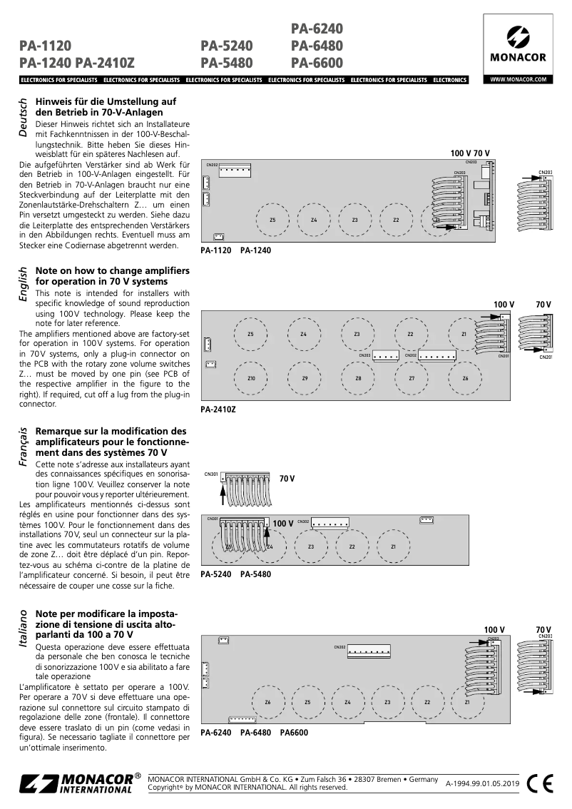 Page 1 of the manual User Manual IMG Stageline PA-6240