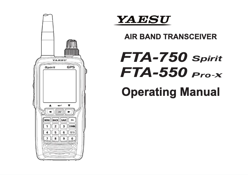 Página 1 del manual Manual de usuario Yaesu FTA-750 Spirit
