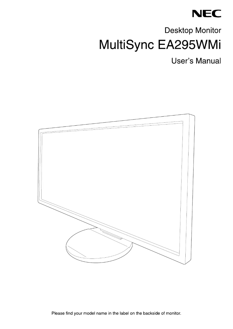 Image de la première page du manuel de l'appareil MultiSync EA295WMi