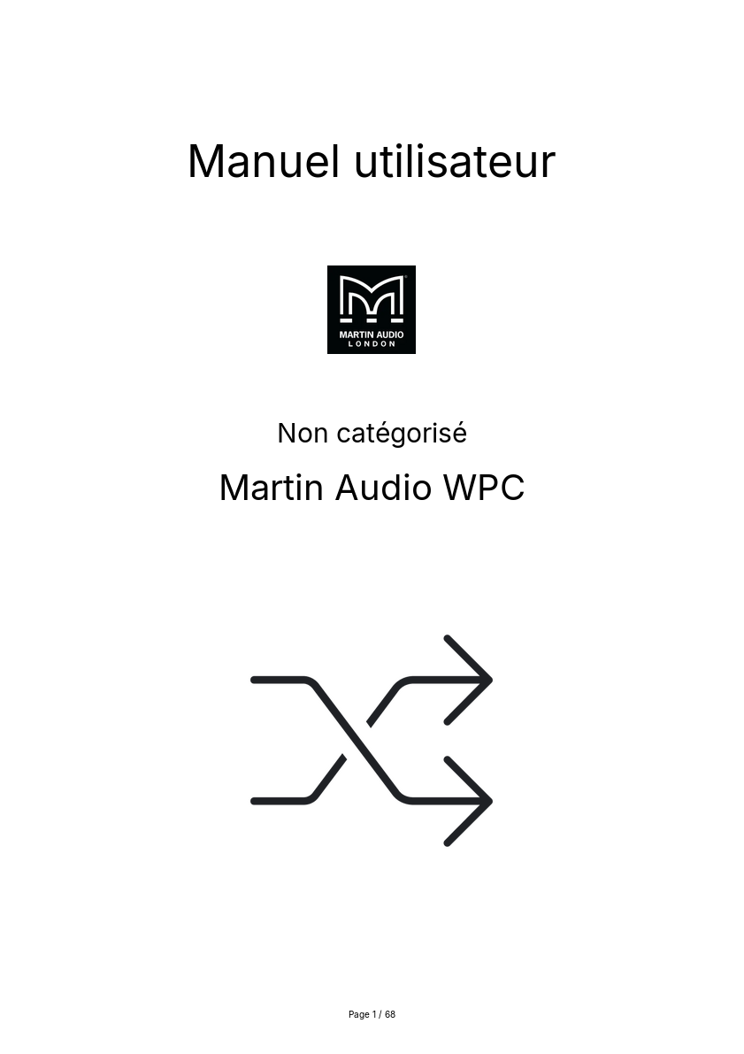 Page n°1 - Manuel utilisateur Martin Audio WPC