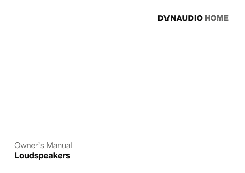 Page 1 de la notice Manuel utilisateur Dynaudio Excite X24 C