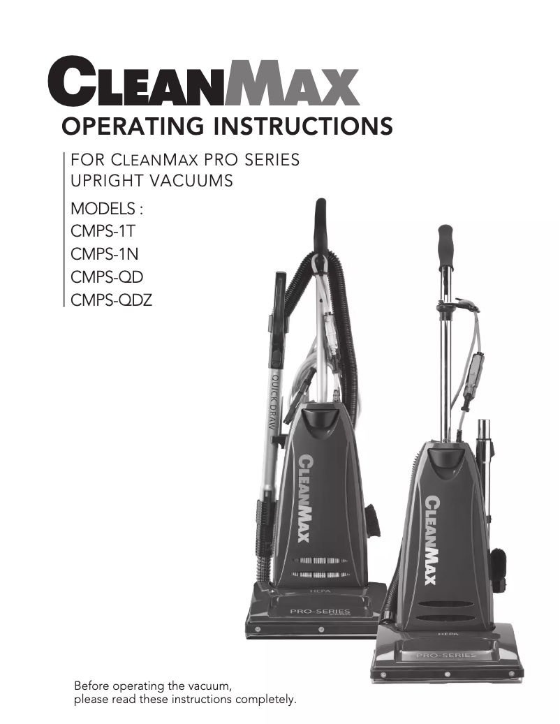 Image de la première page du manuel de l'appareil Pro CMPS-QDZ