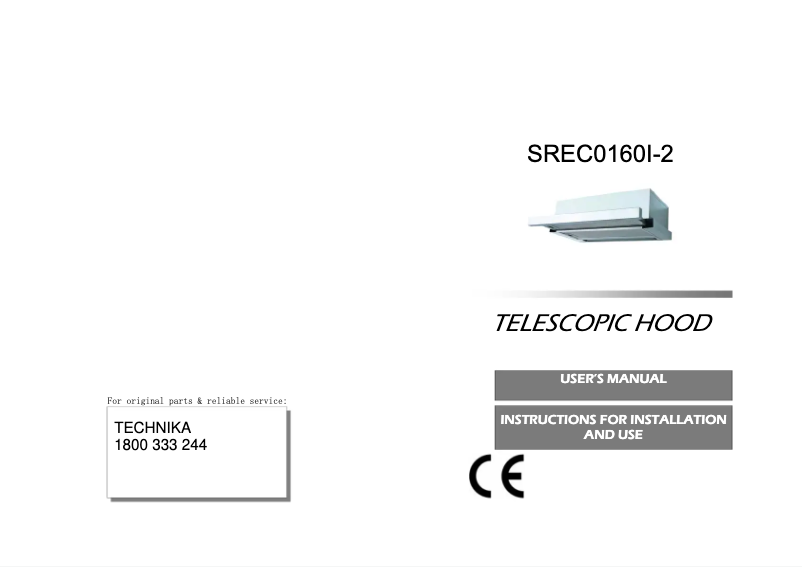 Page 1 de la notice Manuel utilisateur Technika SREC0160I-2