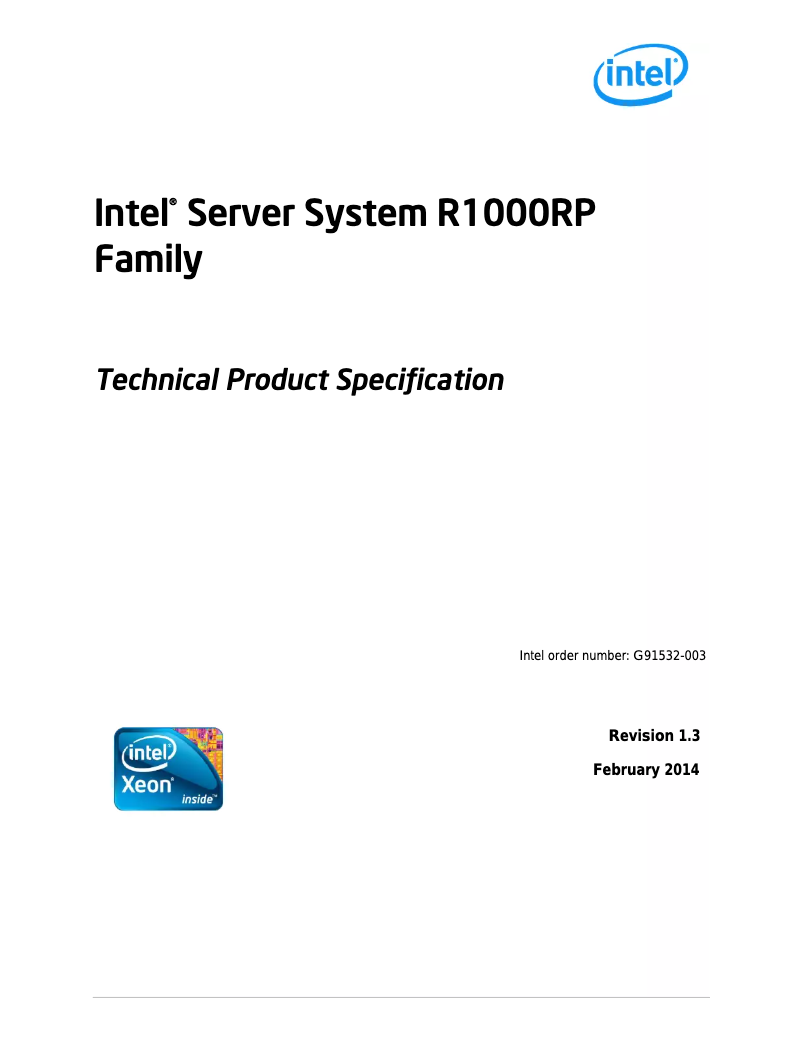 Page 1 de la notice Manuel utilisateur Intel R1208RPMSHOR