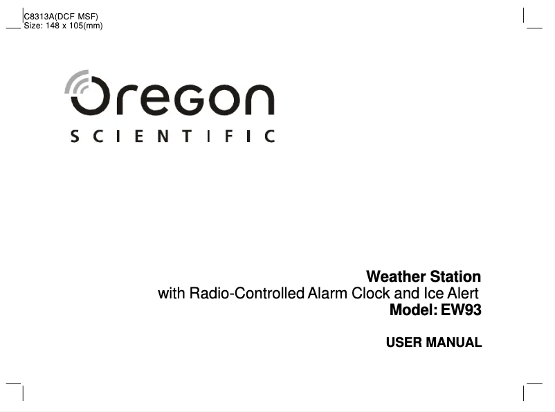 Page 1 de la notice Manuel utilisateur Oregon Scientific EW 93