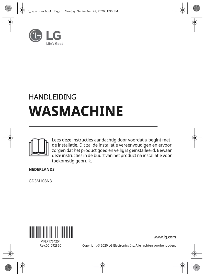 Page 1 de la notice Manuel utilisateur LG GD3M108N3