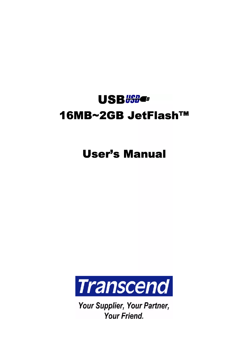 Page n°1 - Manuel utilisateur Transcend JetFlash V10