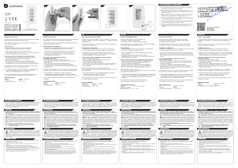 Page n°1 - Manuel utilisateur Smartwares SA78R