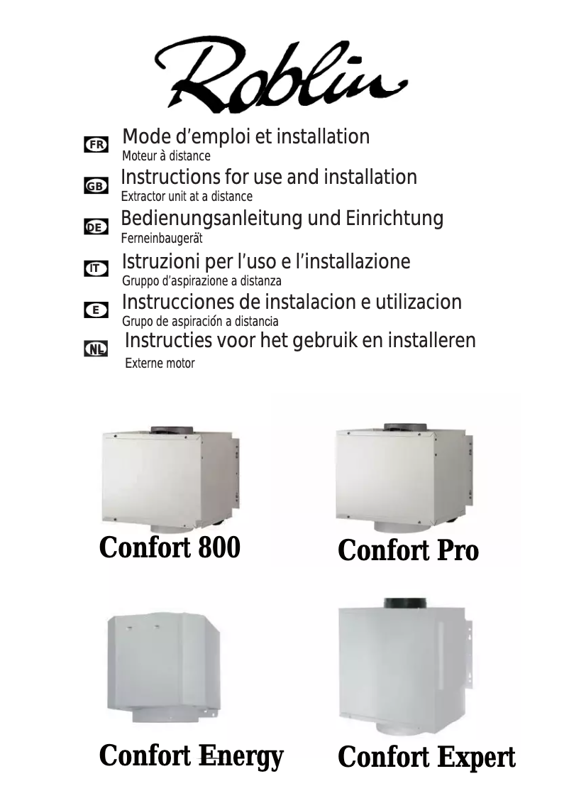 Page n°1 - Manuel utilisateur Roblin Energy Comfort / 2