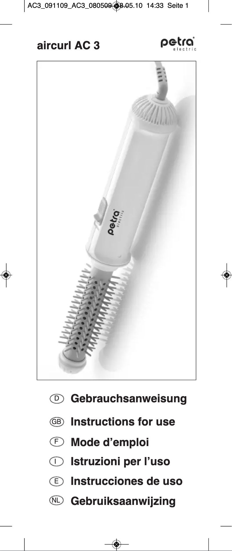 Página 1 del manual Manual de usuario Petra Electric AC 3