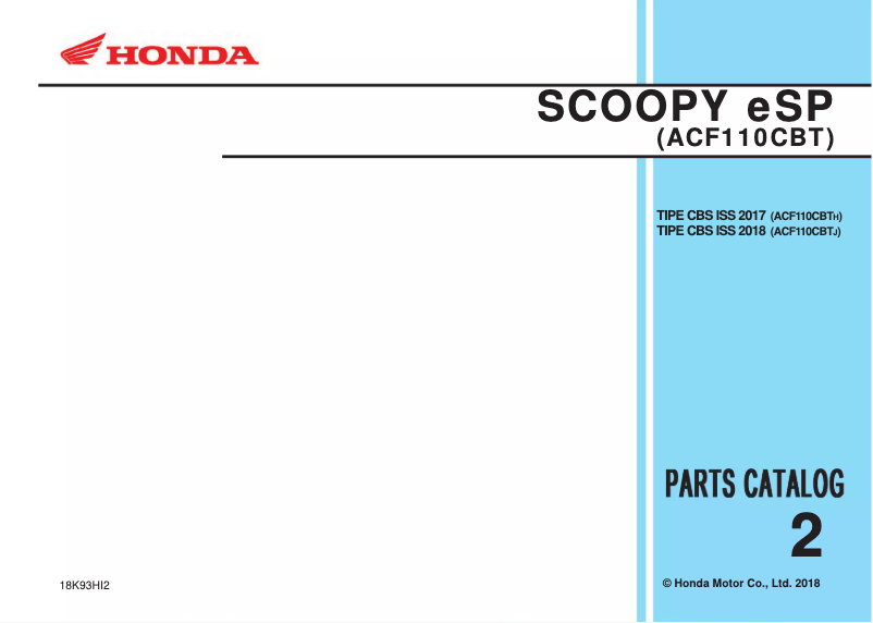 Page 1 de la notice Manuel utilisateur Honda Scoopy (2018)