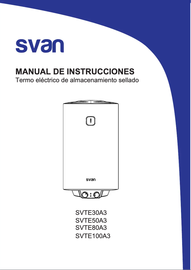 Page 1 de la notice Manuel utilisateur SVAN SVTE100A3