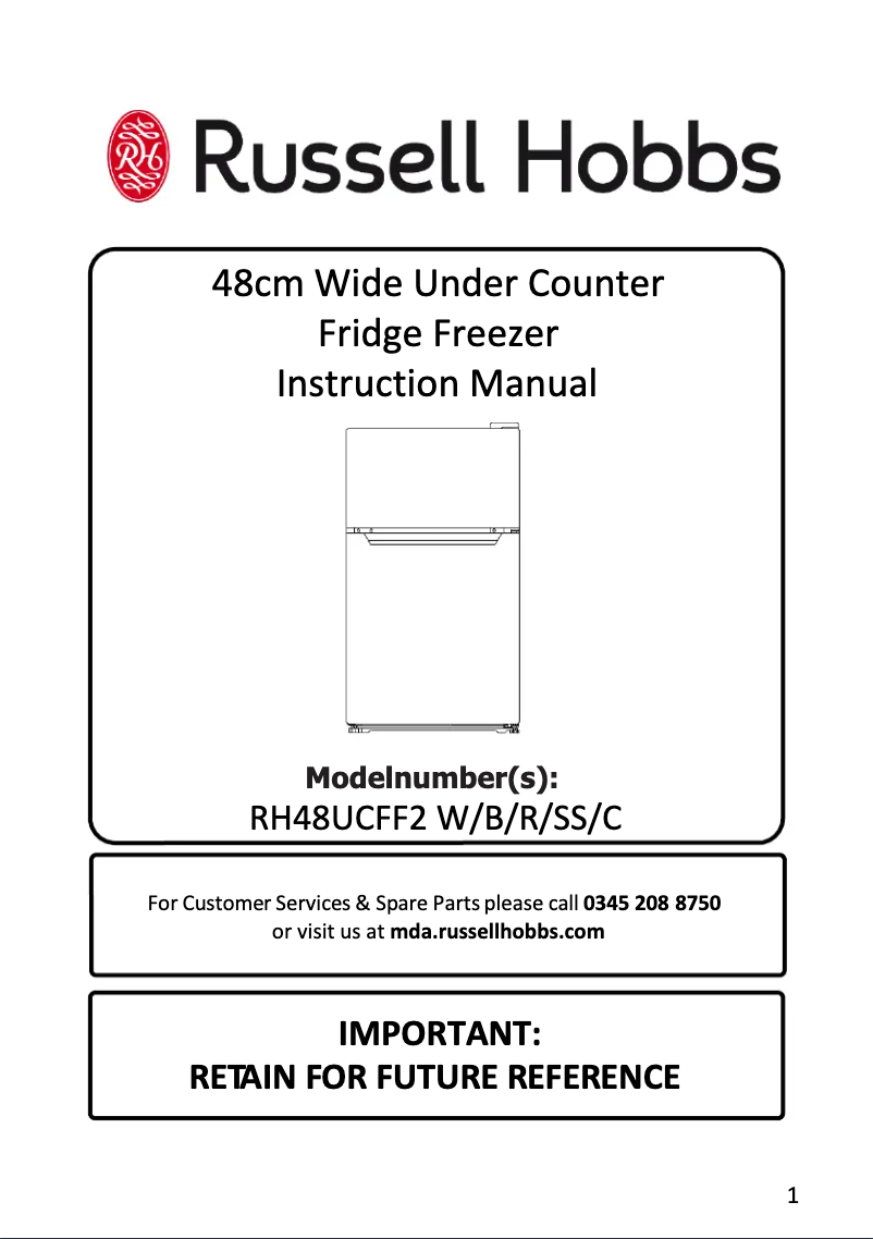 Page 1 de la notice Manuel utilisateur Russell Hobbs RH48UCFF2B