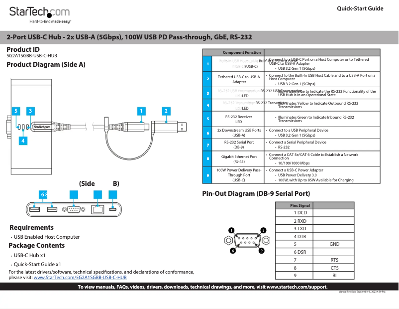 Page 1 de la notice Manuel utilisateur StarTech.com 5G2A1SGBB-USB-C-HUB