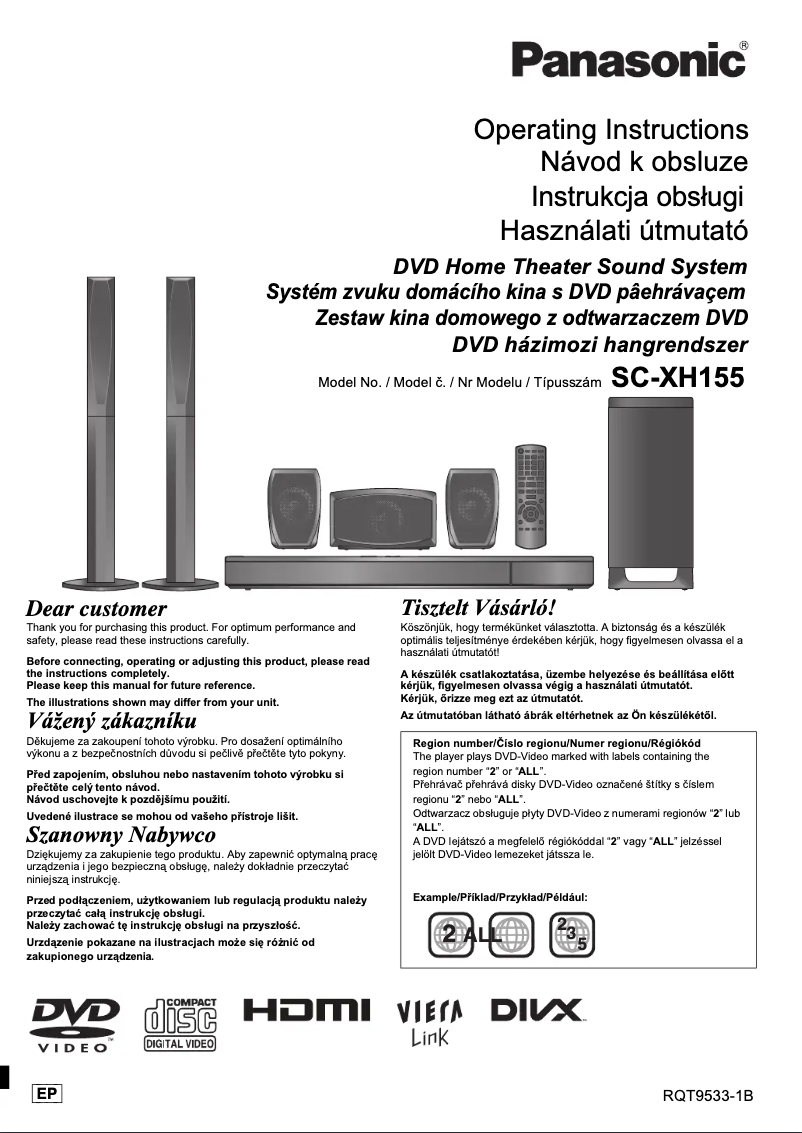Page 1 de la notice Manuel utilisateur Panasonic SC-XH155