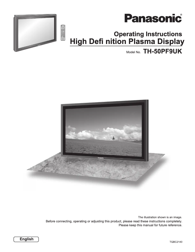 Image de la première page du manuel de l'appareil TH-50PF10UK