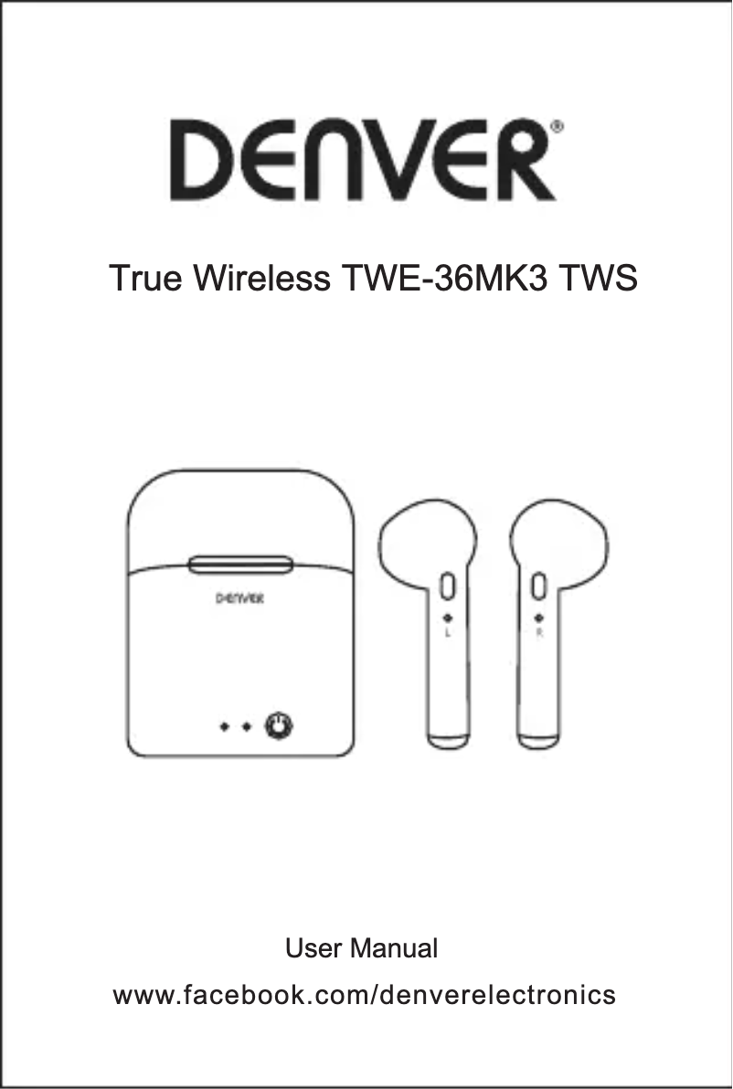 Page 1 de la notice Manuel utilisateur Denver TWE-36MK3 TWS