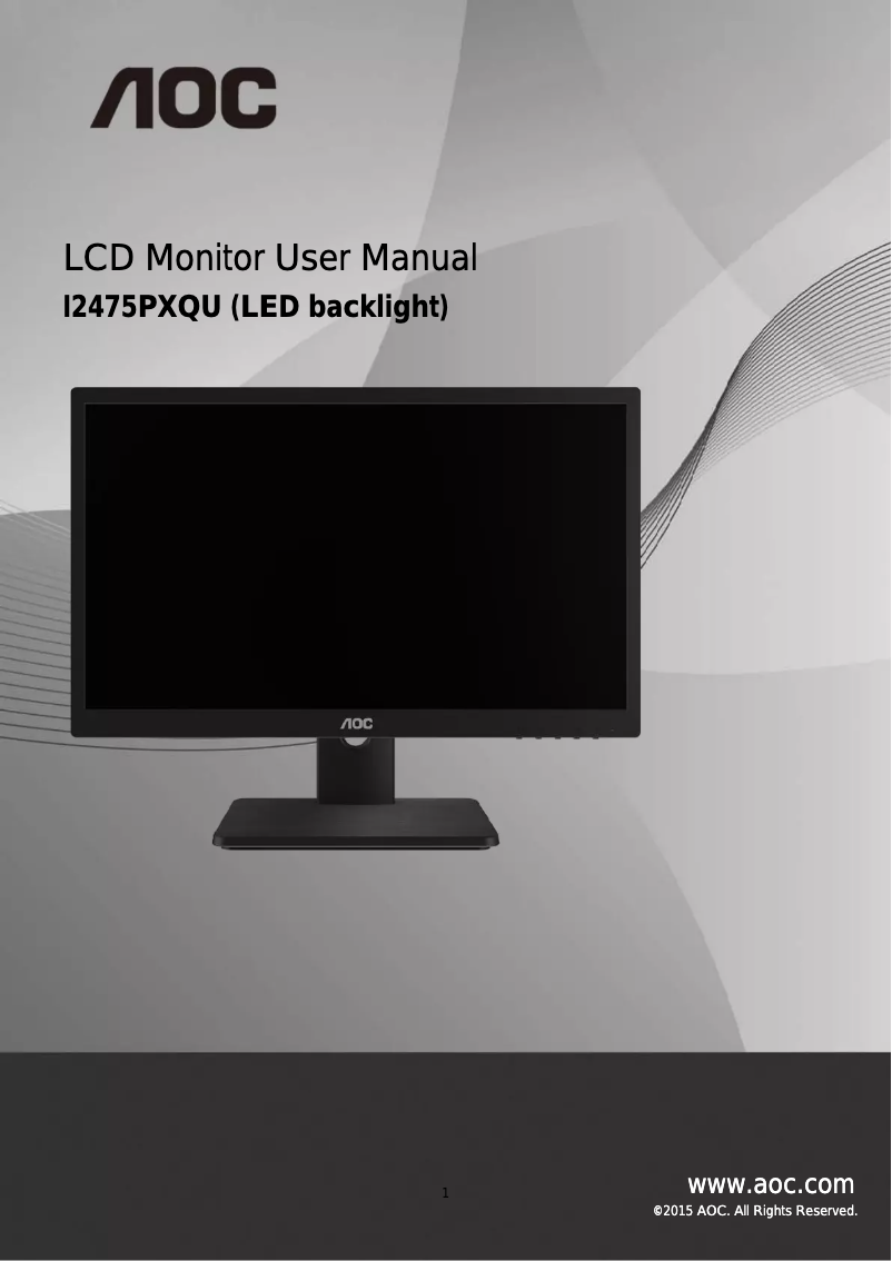 Page 1 de la notice Manuel utilisateur AOC I2475PXQU