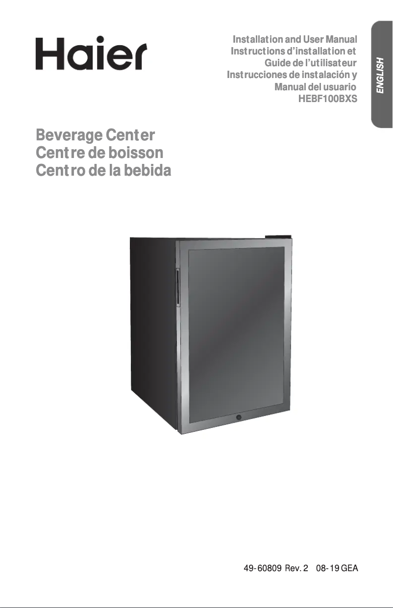 Page n°1 - Guide d'installation Haier HEBF100BXS
