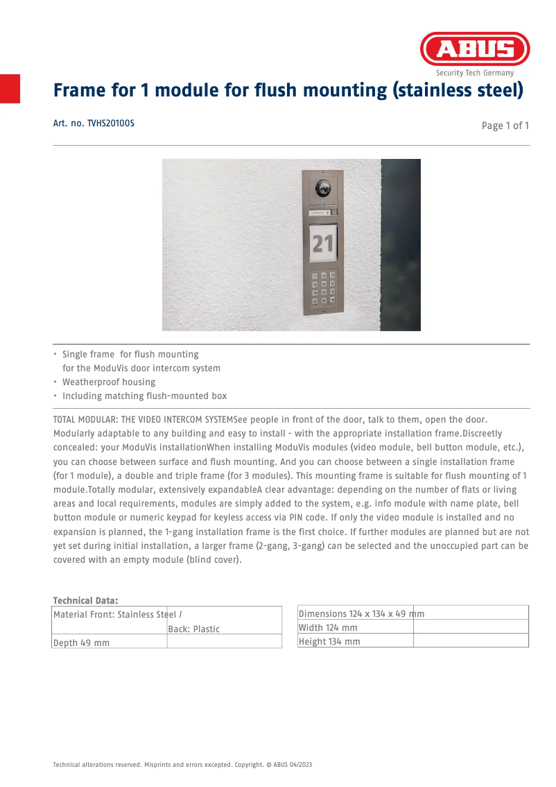 Image de la première page du manuel de l'appareil TVHS20100S