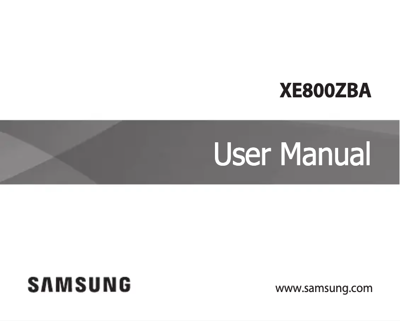 Page n°1 - Manuel utilisateur Samsung XE800ZBA