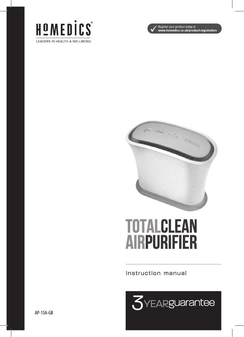 Página 1 del manual Manual de usuario Homedics AP-15-GB