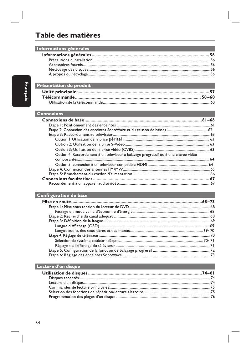 Page n°1 - Manuel utilisateur Philips HTS6510