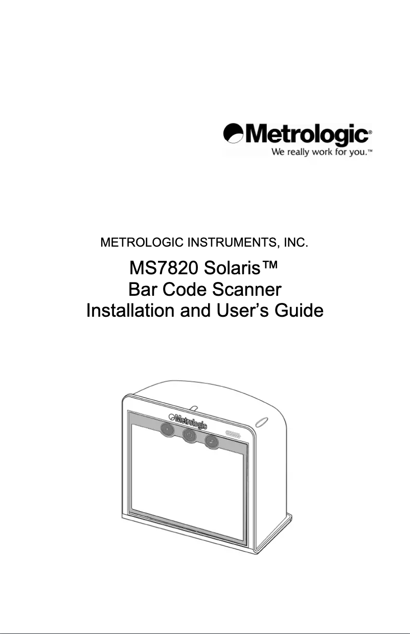 Image de la première page du manuel de l'appareil MS7820 Solaris