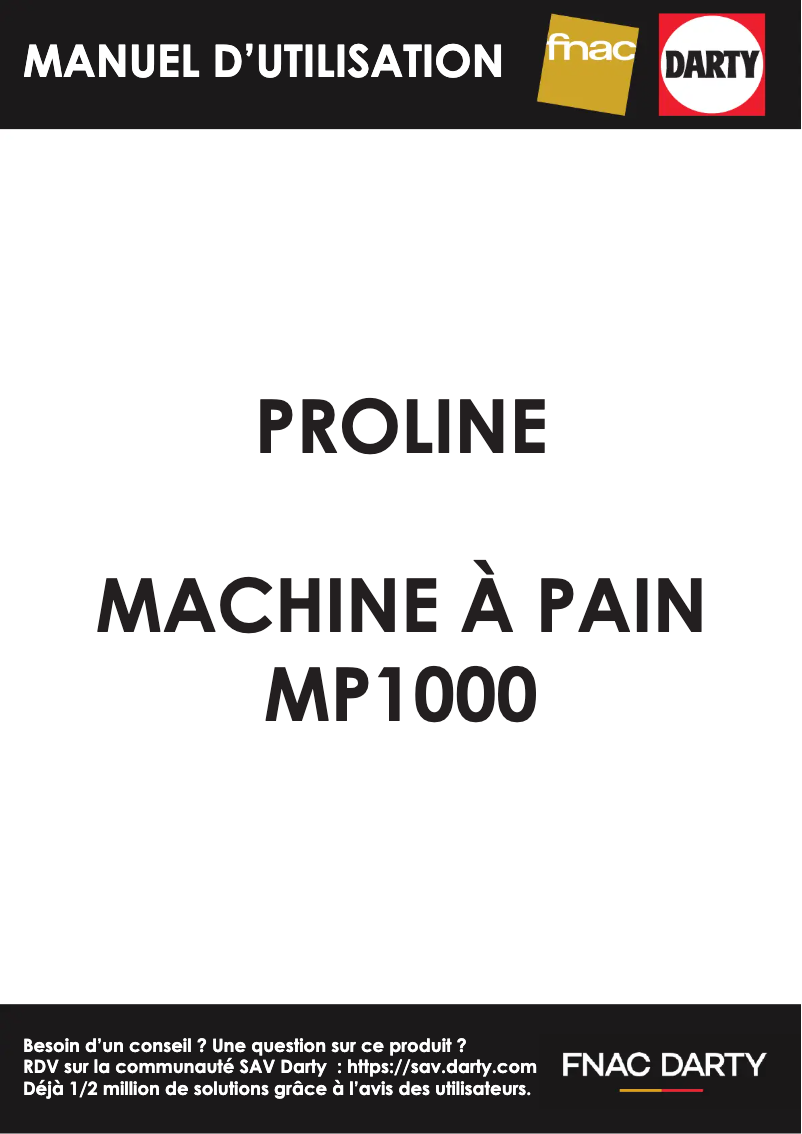 Page n°1 - Manuel utilisateur Proline MP1000