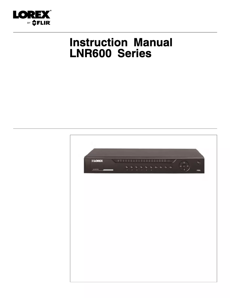 Page 1 de la notice Manuel utilisateur Lorex LNR600