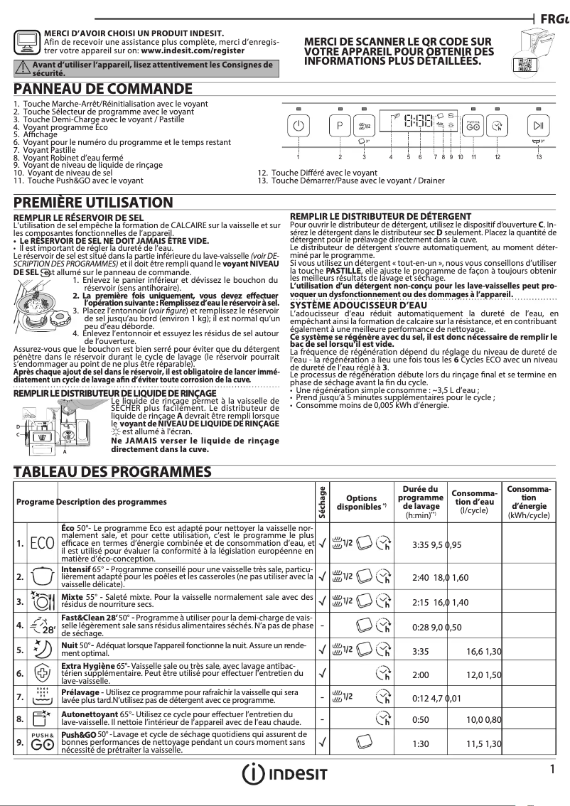 Page n°1 - Manuel utilisateur Indesit D2F HD624 AS
