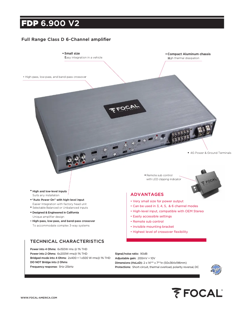 Page n°1 - Fiche technique Focal FDP 6.900 V2