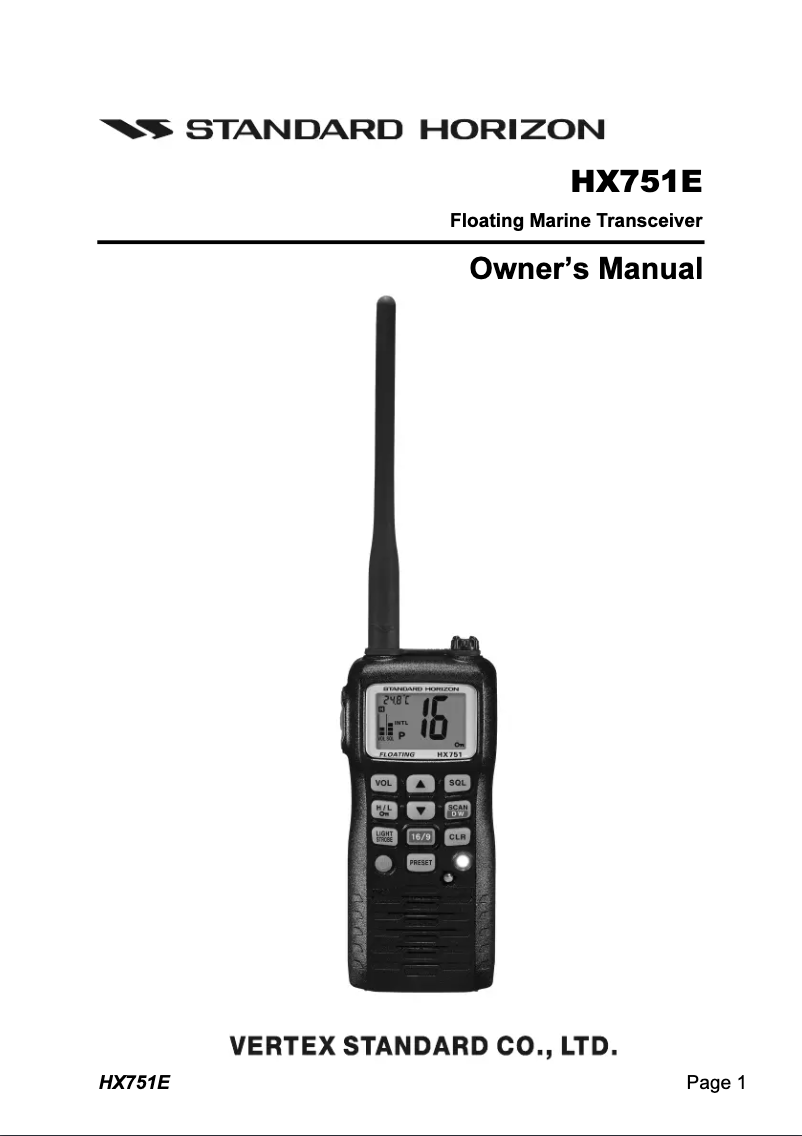 Image de la première page du manuel de l'appareil HX751E