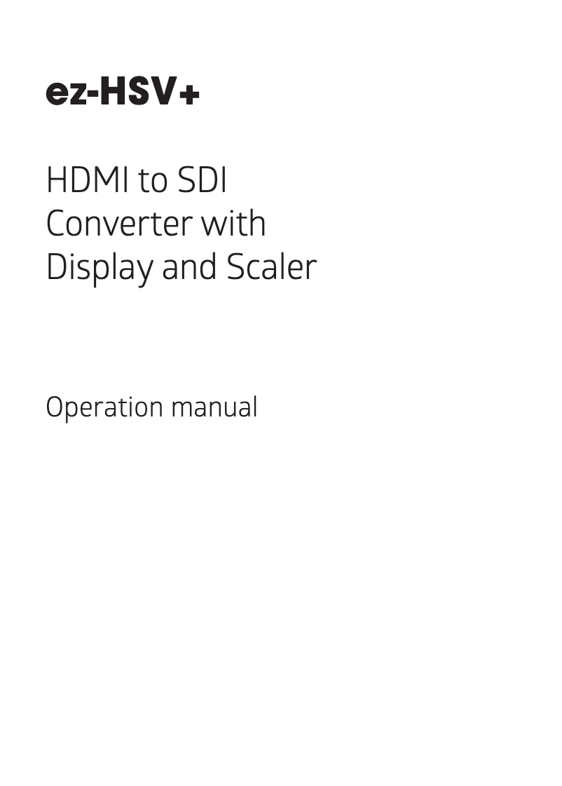 Imagen de la primera página del manual del dispositivo ez-HSV+