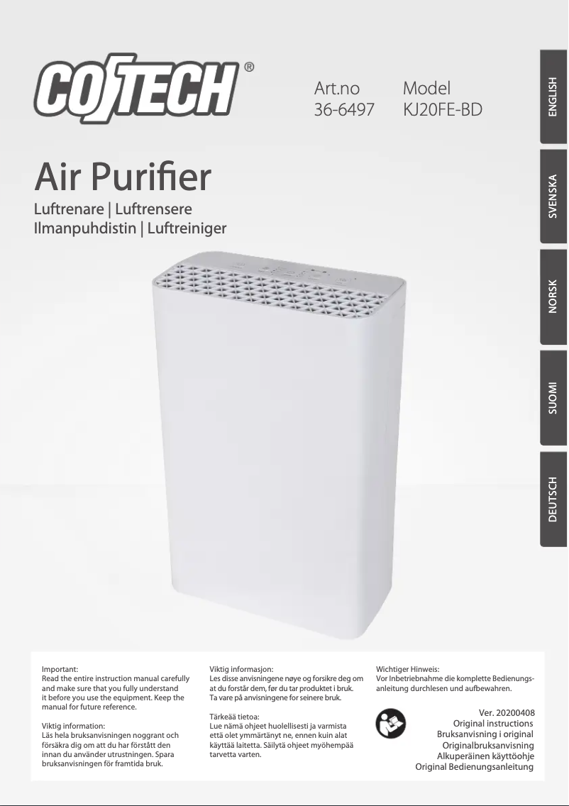 Imagen de la primera página del manual del dispositivo KJ20FE-BD