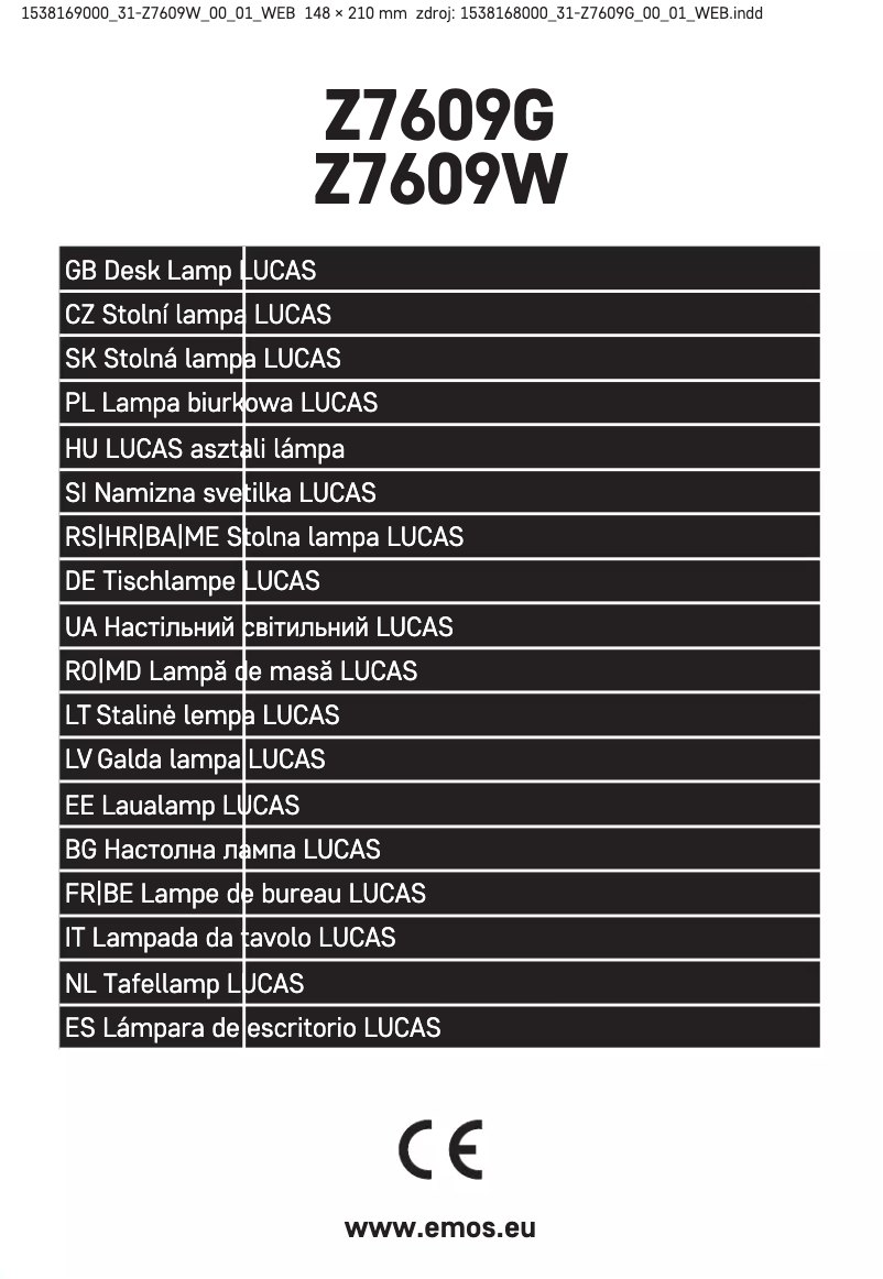 Page n°1 - Manuel utilisateur Emos Z7609W