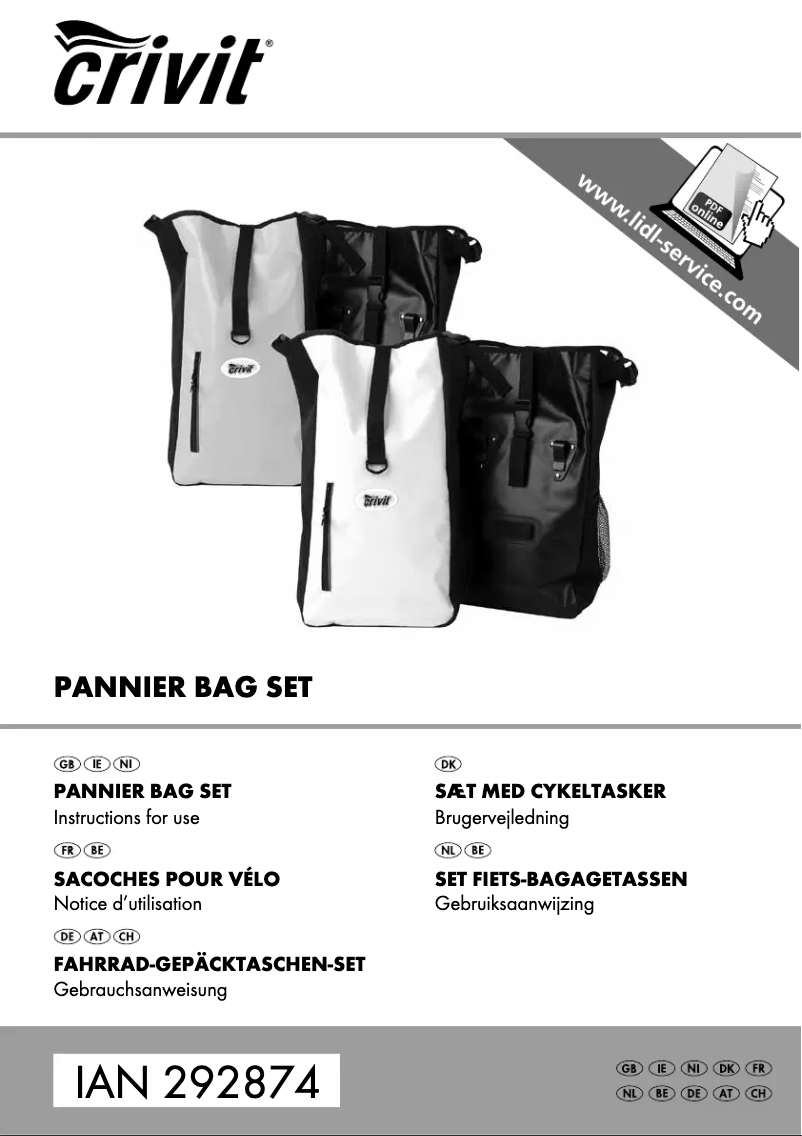 Page 1 de la notice Manuel utilisateur Crivit IAN 292874