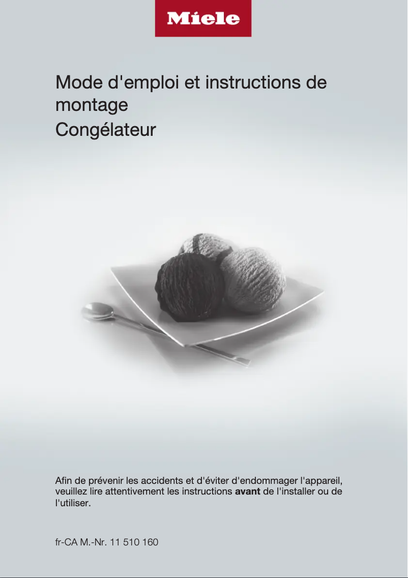 Page 1 de la notice Manuel utilisateur Miele F 2812 Vi